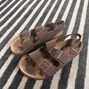 Birkenstock Dark Brown Leather Sandals